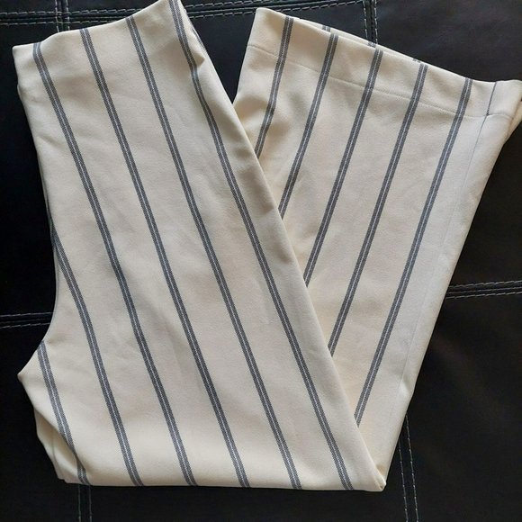 H&M white & blue stripped size small trousers - Picture 1 of 3